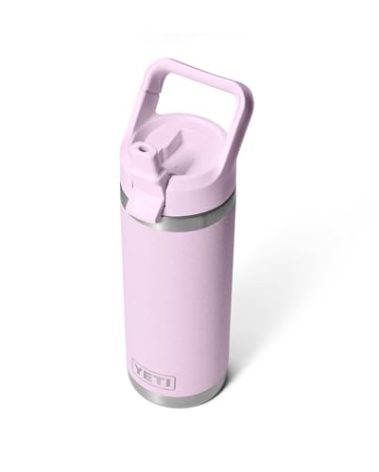YETI Rambler 18 oz Bottle, Vacuum Insulated, Stainless Steel with Straw Cap, Cherry Blossom