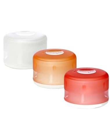 humangear GoTubb | Hard Container | Easy Open | Food-Safe Material, Clear/Orange/Red, Small