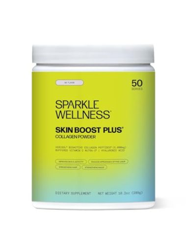 Sparkle Wellness Skin Boost Plus (No Flavor) [50-Serves] | Collagen Powder Supplement with VERISOL Bioactive Hydrolyzed Collagen Peptides, Vitamin C & Hyaluronic Acid