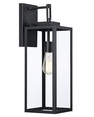 Faymart lighting 22" Large Black Outdoor Sconce, 22 Inch Outdoor Wall Lantern for House Exterior Wall Light for Garage Wall Sconce Extra Large Porch Light for House Outside, E26, 1 Pack