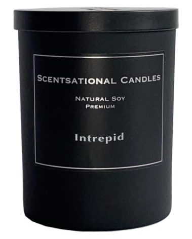 Scentsational Intrepid Man Candle – 11 Oz Hand-Poured Soy Wax Jar Candle – Clean-Burning Natural Candles for Men – Masculine Scented Candles for Home Décor & Relaxation – Long-Lasting Gift Candle