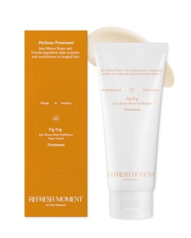 Refresh Moment Perfume Hair Treatment (02 Fig Fog) | Moisturize and Soften Hair | Vegan Conditioner for Oily Hair | Non-Greasy Formula | Fruity-Woody Fragrance | 5.07 fl. oz