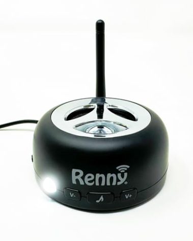 RENNY - Loud Cell Phone Ringer, Amplifier & Flasher for Hearing Impaired & Noisy Environments (117dB) | Wireless Bluetooth Auto-Connect | 5 Selectable Ringtones | No Missed Calls