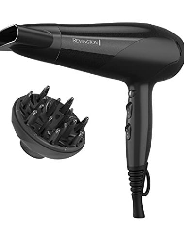 Remington Damage Protection Hair Dryer with Ceramic Ionic Tourmaline Technology, Black, Diffuser and Concentrator, 3 Piece Set