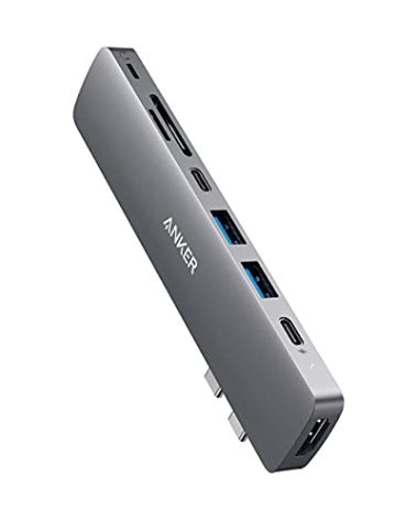 Anker USB-C Hub for MacBook, 8-in-2 Adapter Compatible with Thunderbolt 3 USB-C Port, 4K HDMI, USB-A&C 3.0 Data Ports, SD Card, Lightning Audio
