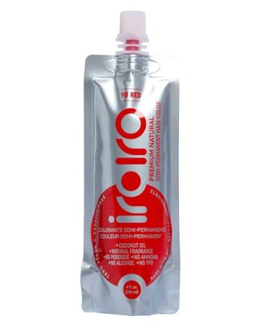 IROIRO Premium Natural Semi-Permanent Hair Color 90 Red (4oz)