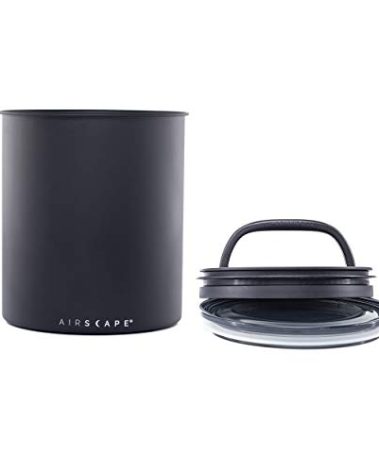 AirScape Planetary Design Kilo Coffee Storage Canister - US Patented Inner Plunger Lid Removes Excess Oxygen - DON'T buy airtight, BUY AIR-LESS - Holds 2.2 lbs Coffee Beans - (Matte Black)