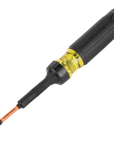 Klein Tools 32313HD 13-in-1 Multi-bit Ratcheting Screwdriver, Double-Ended Impact Bit Set, 12 Impact Driver Bits and 1/4-Inch Nut Driver
