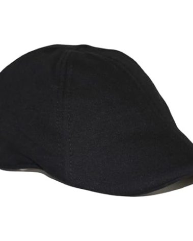 The Original Boston Scally Cap - The Scrapper Newsboy Flat Cap - 6 Panel Cotton Fitted Hat for Men - Black - S