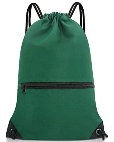 HOLYLUCK Drawstring Backpack Bag Sport Gym Sackpack (Bottle Green)