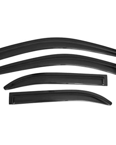 Window Visors Compatible with 1993-1997 Toyota Corolla, Dark Smoke Car Rain Sun Window Shade Guard Visor Smoke by IKON MOTORSPORTS, 1994 1995 1996