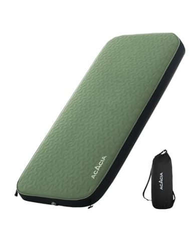 ACACIA 4.3" Thick Self Inflating Sleeping Pad with Foam | Innovative Y-Shaped Telescopic Structure | Ultraportable Camping Mattress | Outdoor Compact Air Mat for Tent Car | Single