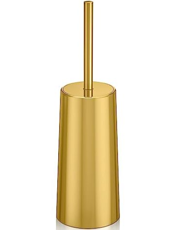 Toilet Brush and Holder, Toilet Brush Stainless Steel, Toilet Bowl Brush for Bathroom Toilet-Ergonomic, Elegant,Durable (Gold)