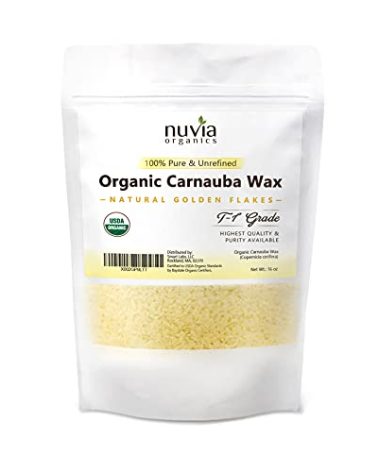Nuvia Organics USDA Certified Carnauba Wax, 100% Vegan - Great for DIY Cosmetics, Food Grade, Various Uses, 16oz