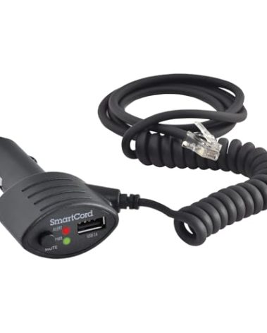 Escort Cobra Official SmartCord USB, Half Straight Half Coiled Cord with USB Charging Port, Works with All Current Generation Escort and Cobra Windshield Mounted Detectors, Apple and Android Devices