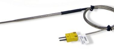Cooper-Atkins 50360-K Type K Oven Needle Thermocouple Probe with Stainless Steel Overbraid Cable, -40 to +500 degrees F Temperature Range