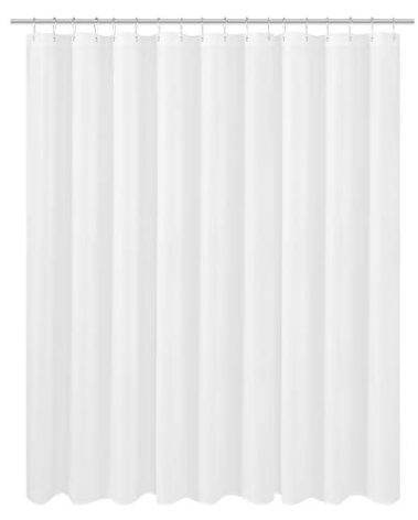 N&Y HOME Extra Wide Extra Long Fabric Shower Curtain Liner 108 x 84 inch, Hotel Quality, Washable, White Spa Bathroom Curtains with Grommets, 108x84