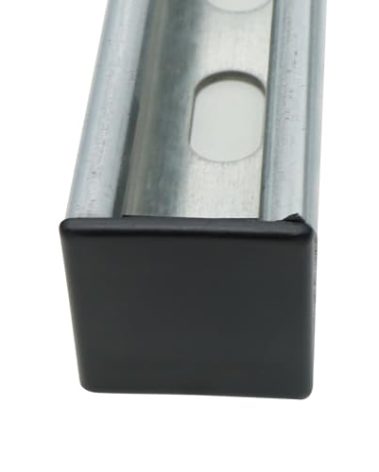 Abeicy 60 Pack 1-5/8" x 1-5/8" Strut Channel End Caps, Square Plug Cap Fittings for Protecting The Ends of Struts or Profiles, Black