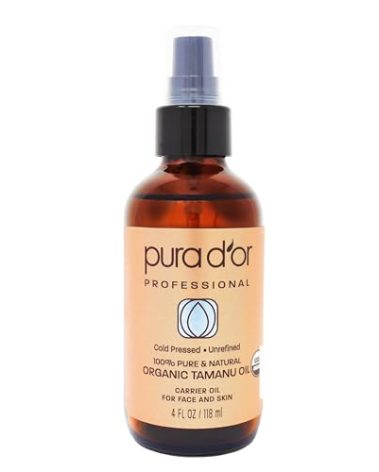 PURA D'OR 4 Oz Organic Tamanu Oil - USDA Certified 100% Pure & Natural Cold Pressed Carrier Oil, Premium Grade Moisturizer For Skin & Hair - Men & Women