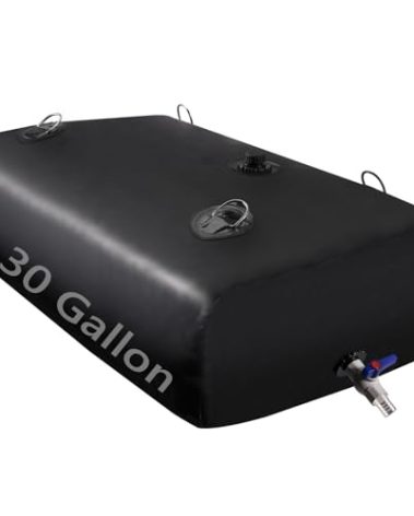 LOFTANK Water Tank, Water Storage Bladder, 30 Gallon Portable Large Water Storage, Water Storage Containers with 3/4" PVC Spigot Overflow Kit for Camping, Garden, Emergency Water Storage Black