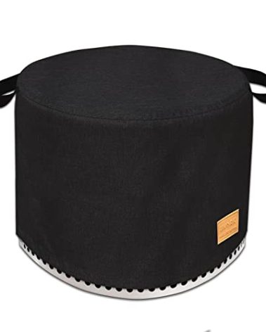 UNARK Round Fire Pit Cover For Yukon 27 Inch Yukon Fire Pit Cover, Heavy Waterproof Protective Yukon Fire Pit Accessories (Black)