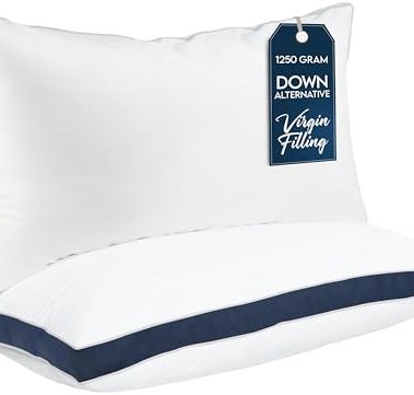 Utopia Bedding Bed Pillows for Sleeping King Size (Navy), Set of 2, Cooling Hotel Quality, Gusseted Pillow for Back, Stomach or Side Sleepers