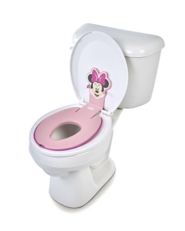 Bright Starts Disney Baby Minnie Mouse Flip & Sit Potty Training Seat, Attaches to Toilet Securely, Space Saving Design Fits Most Toilets