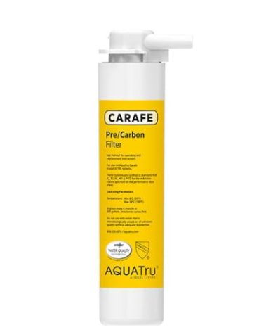 AquaTru Carafe AT100 2-Stage Pre/Carbon Filter | Reduces Sand, Silt, Sediment, Rust, and Particles | Activated Carbon Reduces Chlorine Taste and Odors