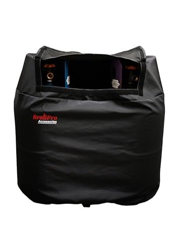 BroilPro Accessories RV Trailer Propane Tank Cover, Fit for Dual 30lb Tanks, Waterproof Replacement Covers for RV/Trailer/Camper, RV Parts RV Accessories -Black