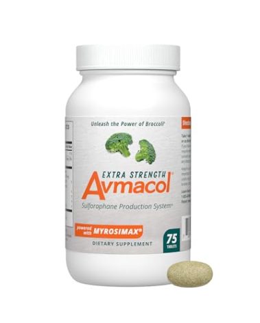 Nutramax Laboratories Avmacol Extra Strength #1 Researched Sulforaphane-Producing Brand for Detoxification, Antioxidant Support, Immune Health, Adults & Children, Moringa, 75 Tablets