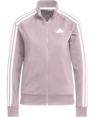 adidas Women's Essentials Warm-Up Slim 3-Stripes Track Jacket, Preloved Fig