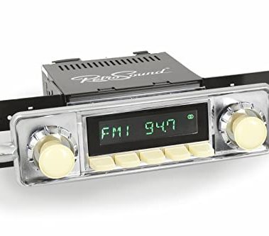 Retro Manufacturing HI-304-68-78 Hermosa Direct-Fit Radio for Classic Vehicle (Face & Ivory Buttons and Faceplate)