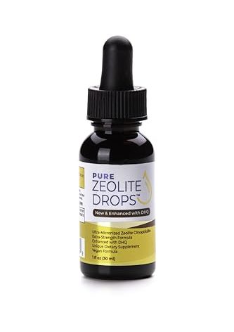 Pure Zeolite Drops 1 oz Bottle Fulvic and Humic Acid Immune Gut Support Easy to Take 100% Bioavailable Pure Liquid Zeolite Suspension Enhanced with DHQ, Natural Immune System Modulator