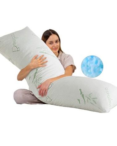 HOXXME Body Pillow for Adults Shredded Memory Foam Long Full Body Pillow for Sleeping with Breathable Cover Firm Hug Large Pillows for Side/Back Sleepers 20x54