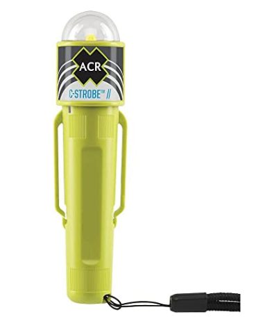 ACR C-Strobe LED Life Jacket Emergency Signal with Clip & Velcro Strap, USCG & Solas Approved. Requires AA Batteries (Card 3965.1) for Emergency signaling.