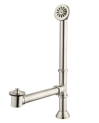 Artiwell Vintage Claw Foot Tub Drain Kit with Lift and Turn Bath Drain Stopper, 1-1/2" Brass Tubular Leg Tub Bathtub Waste and Overflow Drain Assembly with Drain Plug and Bathtub Overflow Cover