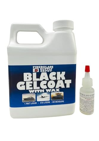 Fiberglass Supply Depot Black Gelcoat with Wax Pint with 15cc Hardener (MEKP)