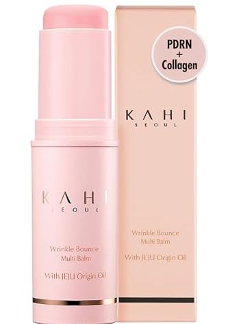 KAHI Wrinkle Bounce Multi Balm Stick | PDRN Collagen Wrinkle Stick | Korean Skin Care |All-in-One Hydrating Lip Balm Eye Cream Neck Cream Make Up Base & Face Mist Moisture Balm