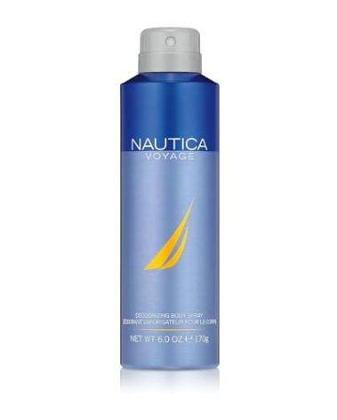 Nautica Voyage Deo Body Spray 6 fl oz (Pack of 1), Notes of Apple, Cedarwood, Mimosa, Men's Fragrance, Long Lasting, Everyday Fragrance