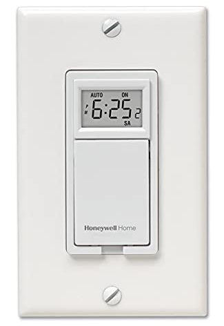 Honeywell Home RPLS730B1000 7-Day Programmable Light Switch Timer, White