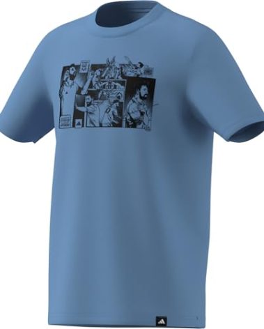 adidas Unisex Kid's Messi T-Shirt, Semi Blue Burst