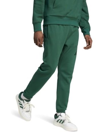 adidas Men's Tall Size All SZN Fleece Regular Tapered Pants, Collegiate Green