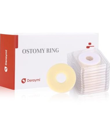 DERAYMI 10 Pack Moldable Ostomy Barrier Rings, 4mm Thickness Barrier Rings for Ostomy Bags, Sting-Free Hydrocolloid Ileostomy Elastic Ostomy Rings Secure Seal for Colostomy Bags
