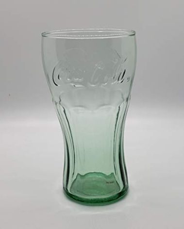 Libbey CLASSIC COCA-COLA Green Glass Tumbler GIFT SET OF 4 Glasses (6" Tall--16.75 oz. Size)
