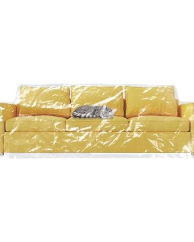 wokire Clear Thicker Couch Cover Water Proof Sofa/Heavy Duty Couch Cover-Protection Against Cat Dog Clawing, Vinyl Sofa Slipover -for Storage and Moving