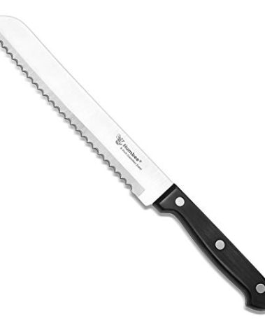 Humbee 8-Inch Serrated Bread Knife, Premium Stainless Steel Blade with Wave Edge, Full Tang Handle, Razor Sharp Knife for Bread, Durable Professional Kitchen Knife