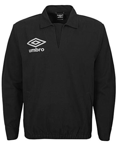 Umbro Men's Long Sleeve Drill Sweatshirt, Black/White Large