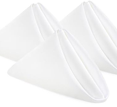 Utopia Home White Cloth Napkins (12 Pack, 20x20 Inches), Ideal Dinner Napkins for Party, Wedding and Lunch/Dinner