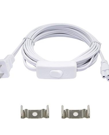 SinLoon UL-LP Certification 18AWG T5 T8 LED Wire Connector Power Cord LED Tube Power Extension Cord with on/Off Swith US Plug for LED T5 T8 Light Tube Integrated Extension Cable (13.1FT SW)