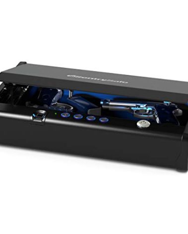 SentrySafe Biometric Gun Safe for Handguns, Fingerprint Gun Safe with Interior Light, 2 Handgun Capacity, Firearm Storage with Bolt Down Kit, QAP2BLX